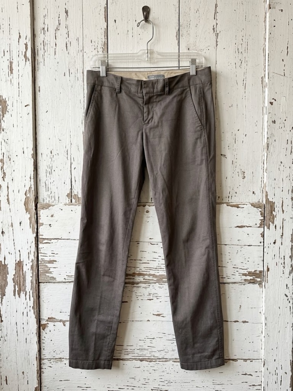 Vince Charcoal Gray Cropped Chino Pant Tailored Trouser Size 2